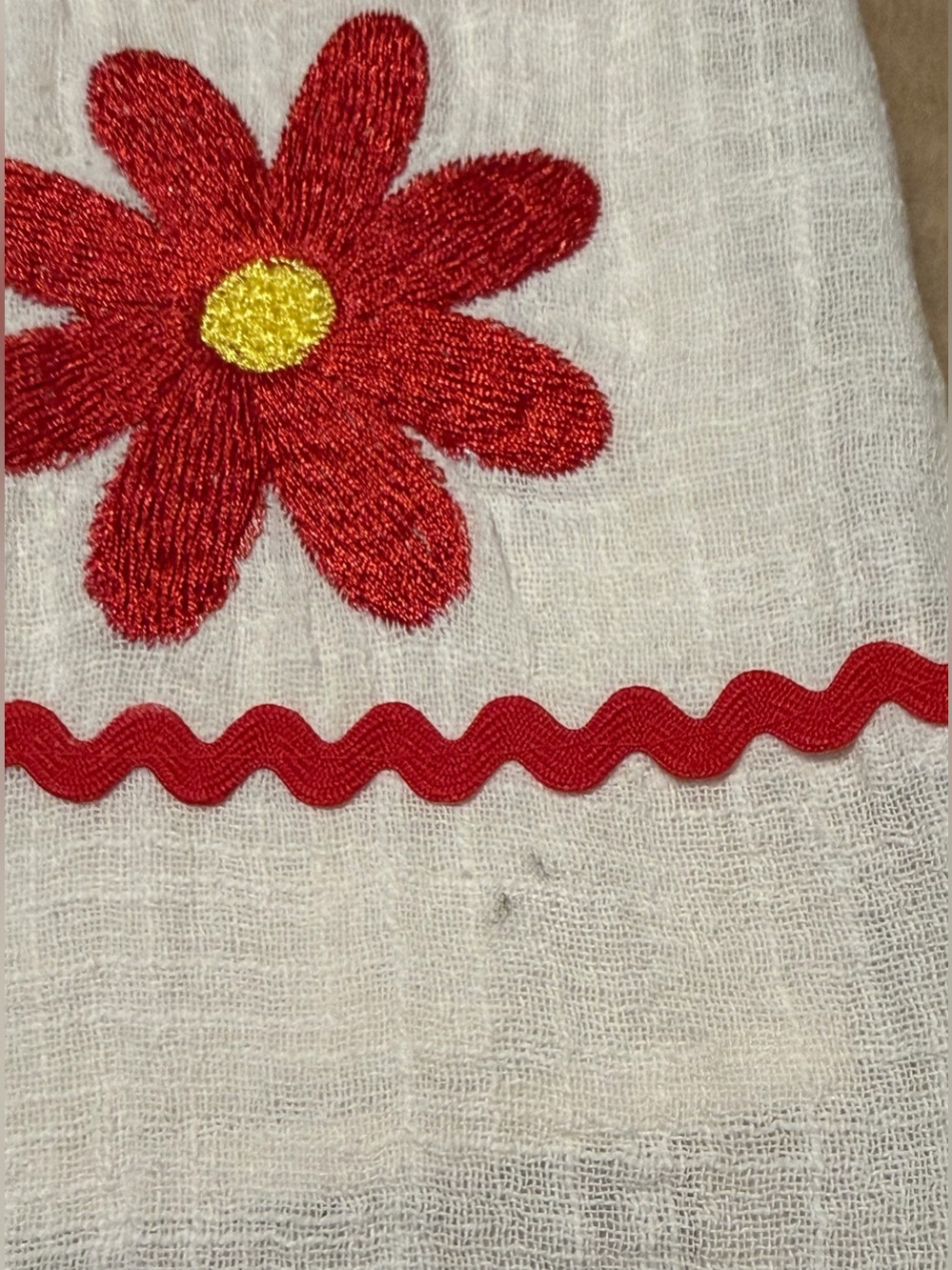 entro White Dress with Red Floral Embroidery - Picture 6 of 9